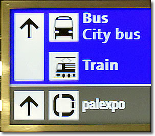 Geneva Airport Transport sign