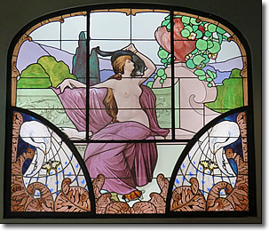 Stained glass window at Musée de l'École de Nancy, France