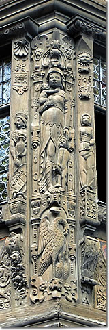 Detail of woodwork on the Kammerzell, Strasbourg, France