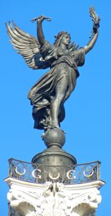 Statue representing liberty, Monument aux Girondins, Bordeaux