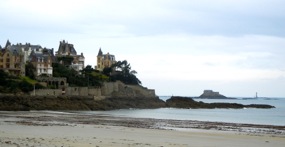 View of seaside houses, Dinard, Brittany, France