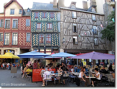 Restaurants on the place Sainte-Anne, Rennes, France