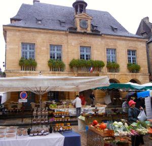 Market in Sarlat, Dordogne, France