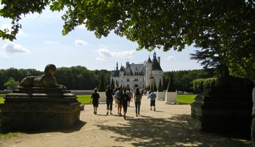 Approach to Chenonceau Château, France