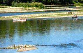 Canoers on the Loire, Tours, France