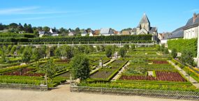 Gardens of Villandry and Church of St-Etienne, France