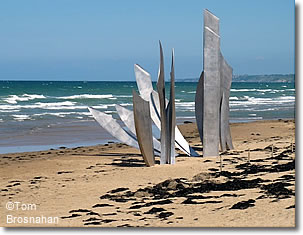 Memorial Sculpture on Omaha Beach, Normandy, France