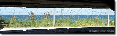 View from gun casemate, Pointe du Hoc, Normandy, France
