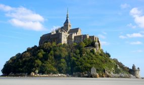 View of the back of Mont-St-Michel, France