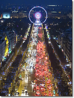 Avenue des Champs-lyses & Roue de Paris at Christmastime, Paris, France