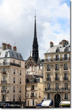 Cityscape with steeple, Paris, France
