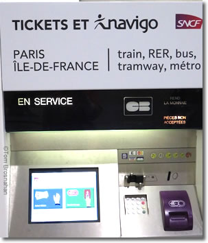 SNCF Paris & Île-de-France train ticket machine