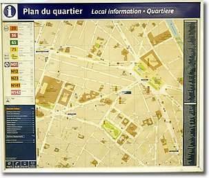 Plan du Quartier, MÃ©tro, Paris, France
