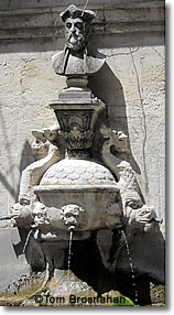 Fontaine Ancienne & Bust of Nostradamus, St-Rémy-de-Provence, France