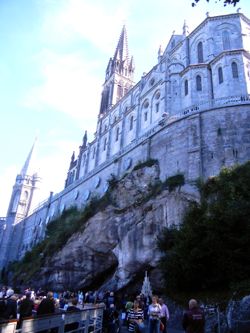 Churches and grotto, Lourdes, France
