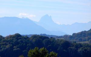 View of the Pyrenees, Pau, France