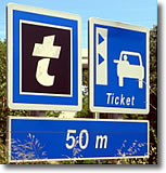 Ticket sign on autoroute in France