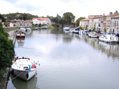 Boats on the Canal du Midi, Castelnaudary, France