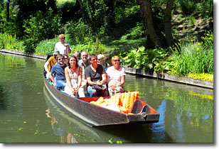 Cruising Les Hortillonages floating gardens in Amiens, France